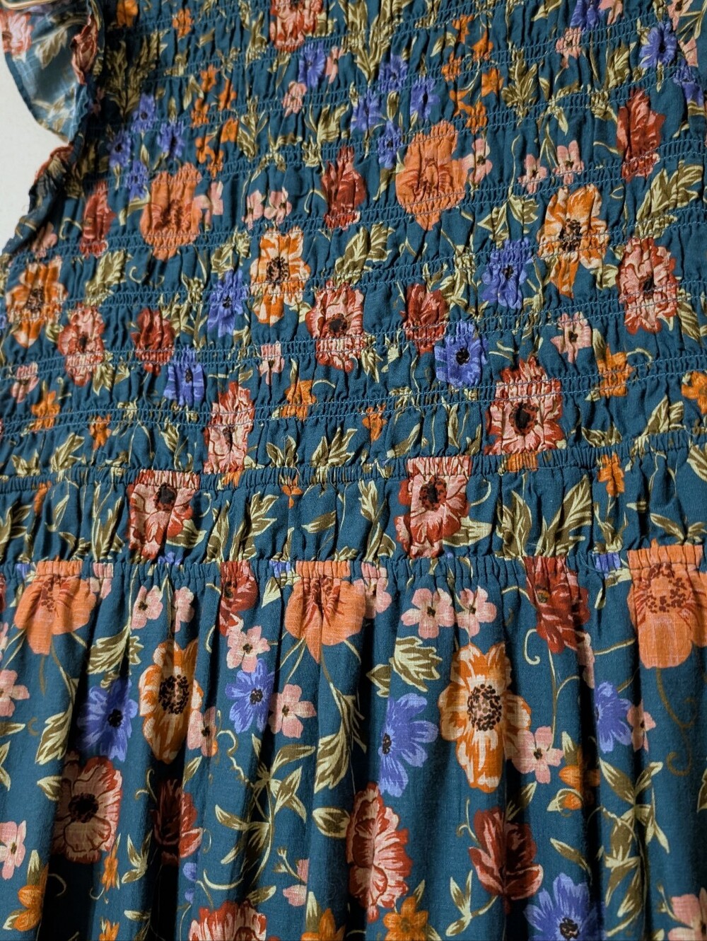 Anthropologie Peregrine Floral Midi Dress Medium Petite Pockets - Picture 11 of 16